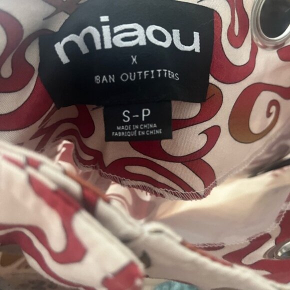 Miaou UO Exclusive Pant Mid Rise Waistless Zip Flare Graphic S - Picture 7 of 7